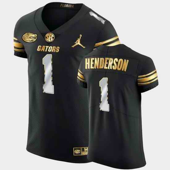 Men Florida Gators Cj Henderson Golden Edition Black Authentic Jersey
